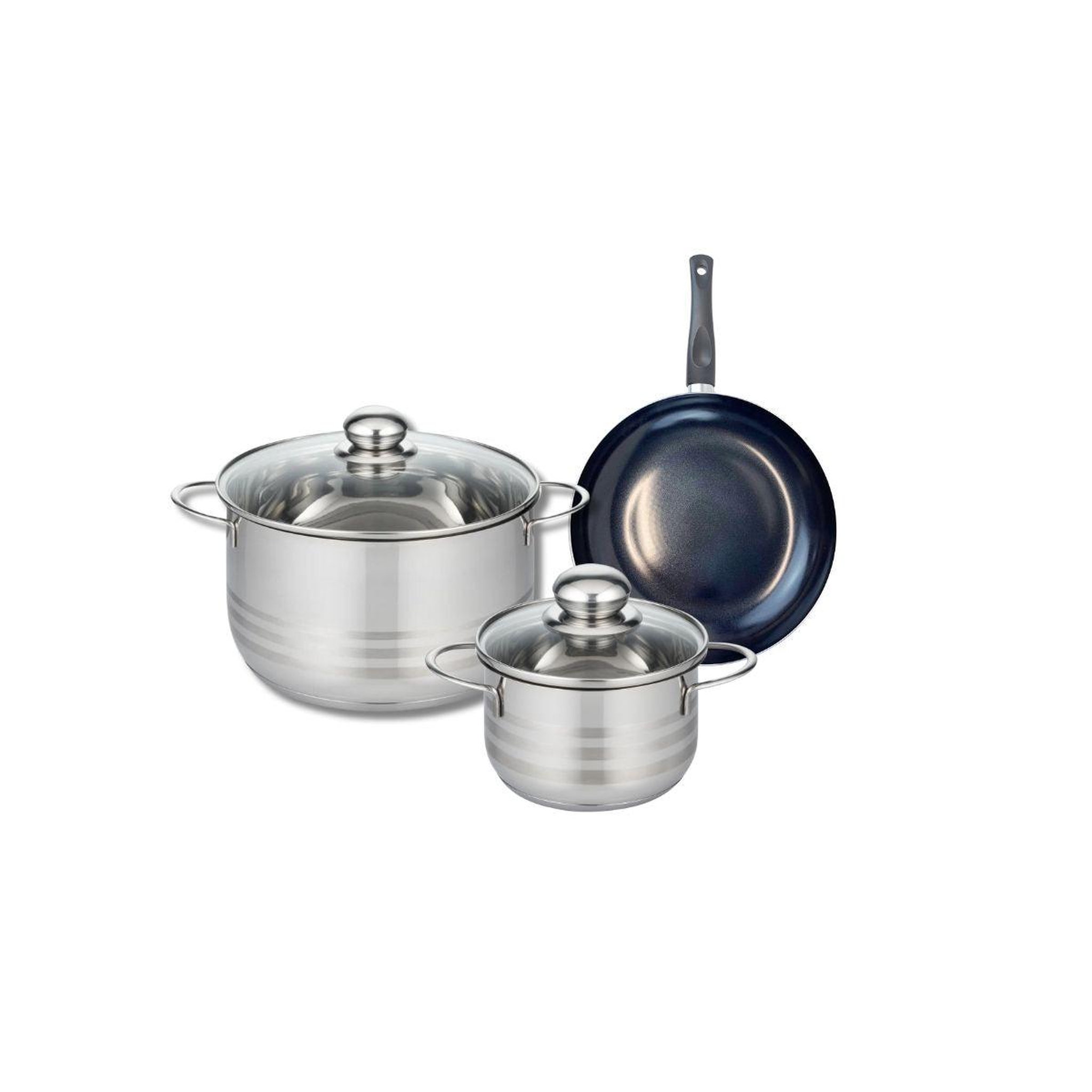 ELO Ensemble de 1 poêle de cuisson 20 cm et 2 faitouts 16 et 24 cm elo prima brillant