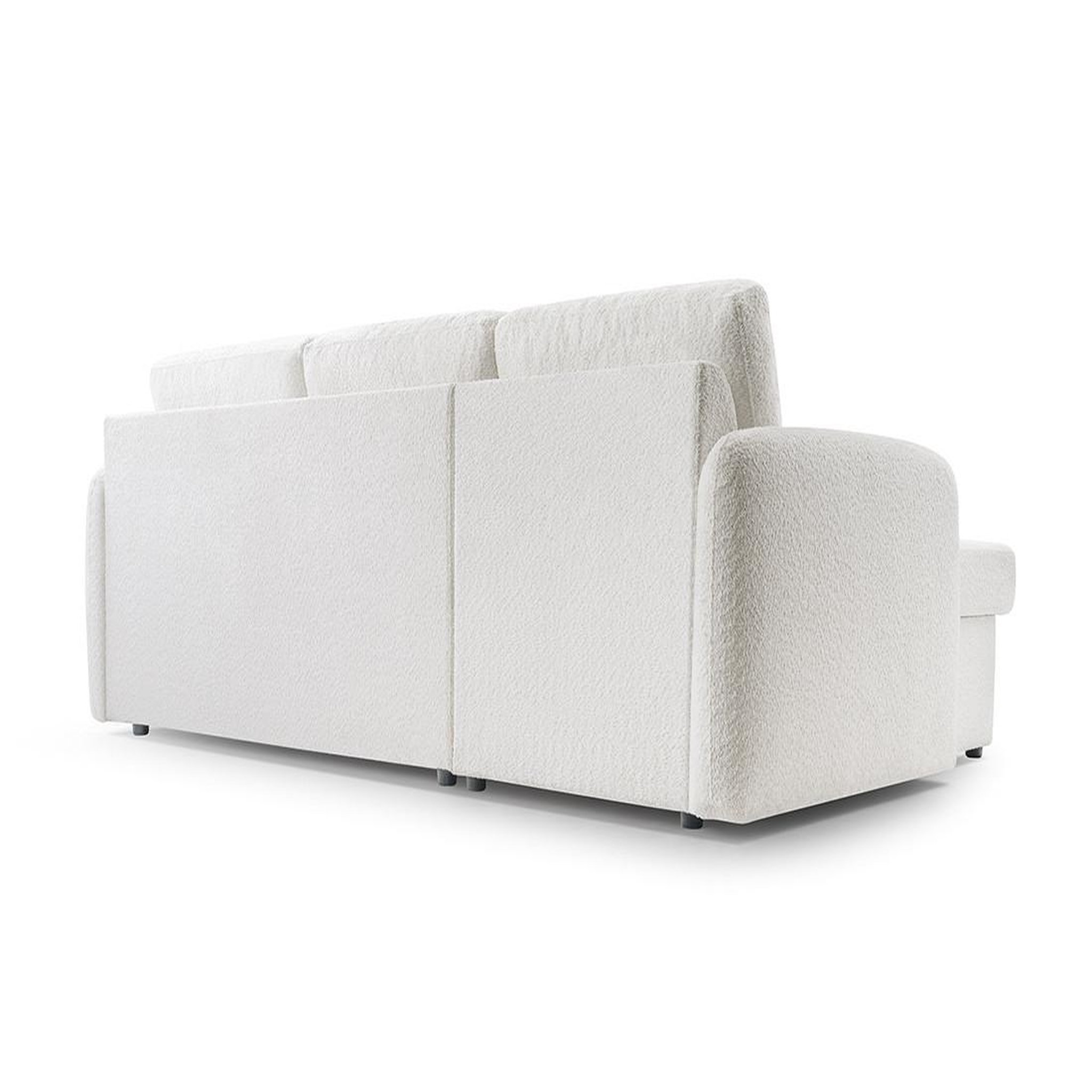 Voir la diapositive 6 : BEST MOBILIER Pocatello - canapé d'angle réversible 4 places - convertible avec coffre - en tissu bouclette