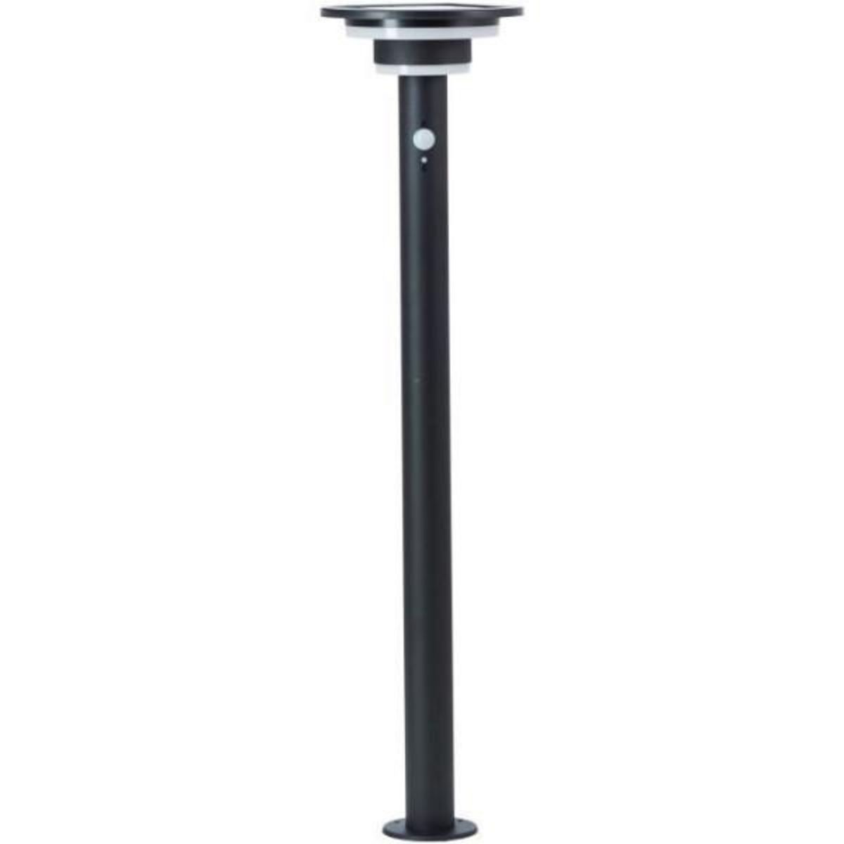 BRILLIANT Potelet extérieur - BRILLIANT - GARVINA - LED et solaire - Détecteur de mouvement - Acier inoxydable et plastique - 4 W - Noir