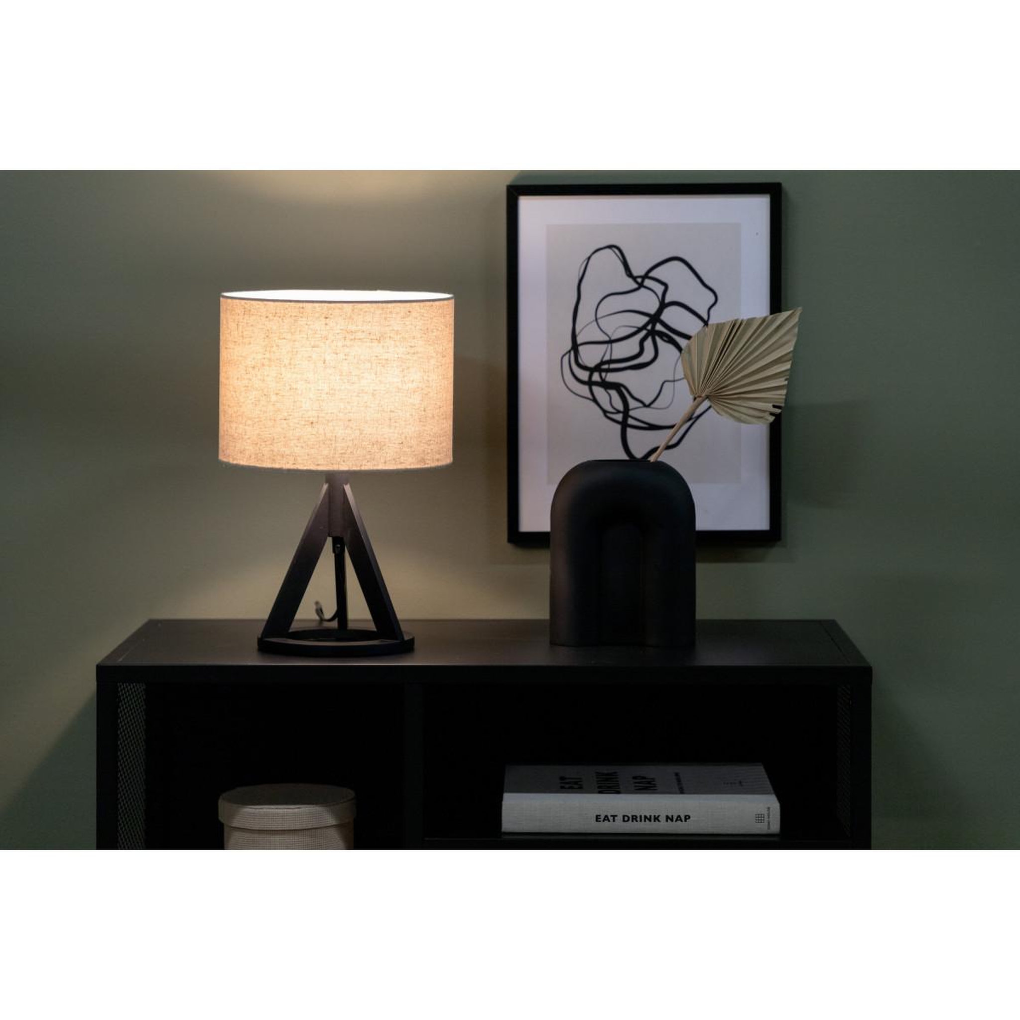 Voir la diapositive 5 : Paris Prix Lampe à poser en bois  kona  51cm noir