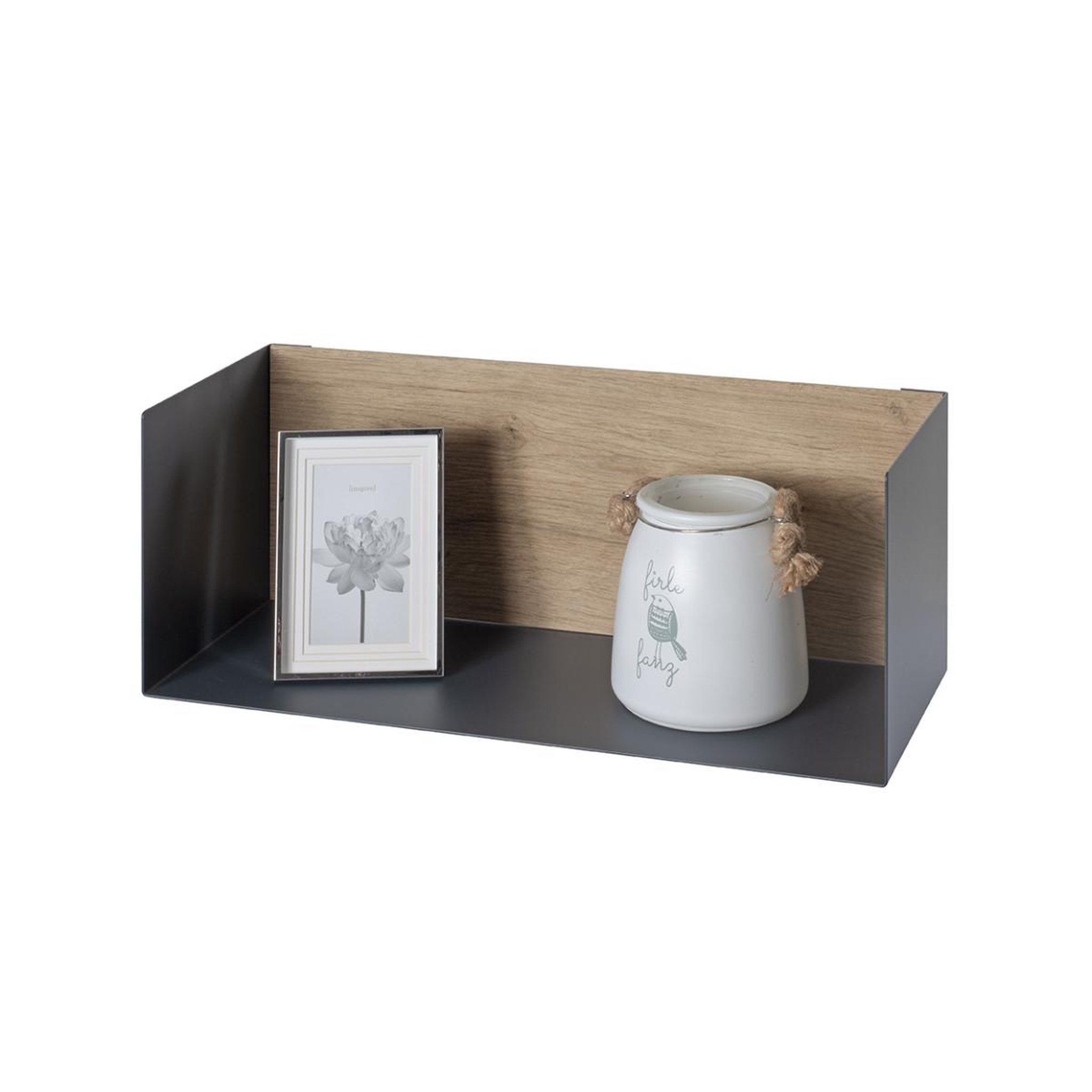 Voir la diapositive 6 : Paris Prix Étagère murale design  korfu  45cm anthracite & chêne