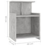 VIDAXL Table de chevet Gris beton 40x35x60 cm Agglomere