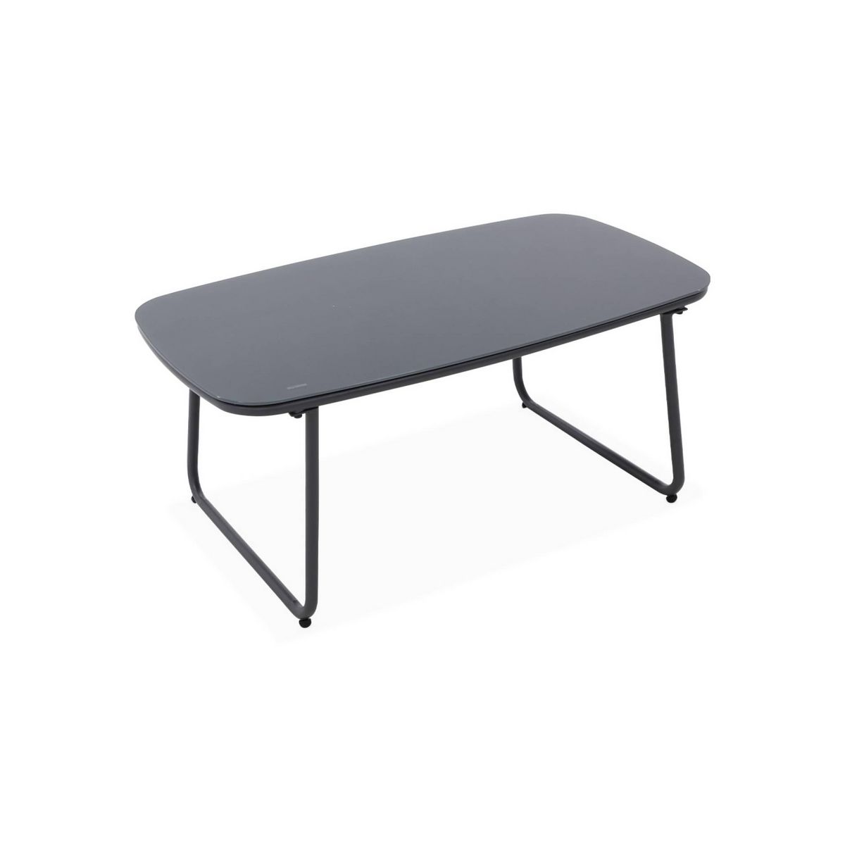 SWEEEK Salon de jardin métal et résine plastique effet corde, 4 places