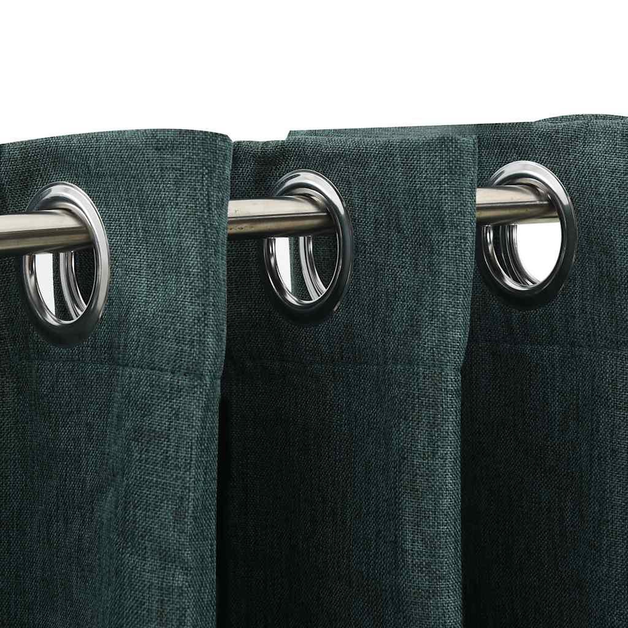 Voir la diapositive 3 : VIDAXL Rideaux occultants Aspect lin avec œillets 2 pcs Vert 140x175cm