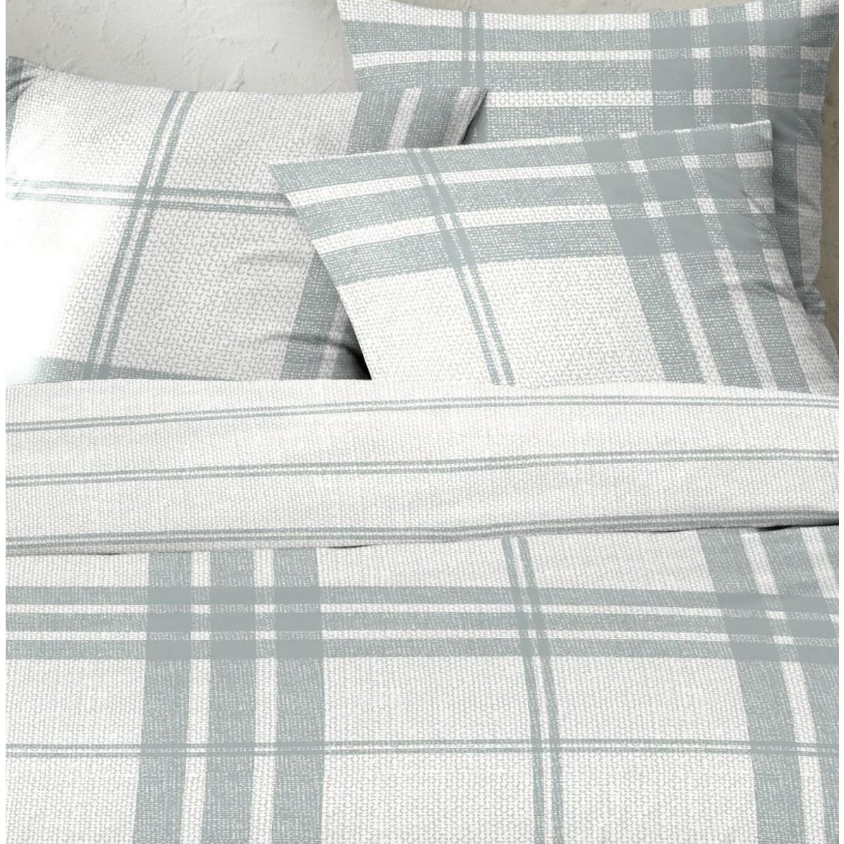 Home collection Parure housse de couetteavectaie oreiller coton 51 fils sobrut