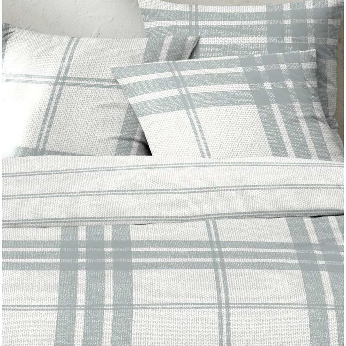 Home collection Parure housse de couetteavectaie oreiller coton 51 fils sobrut