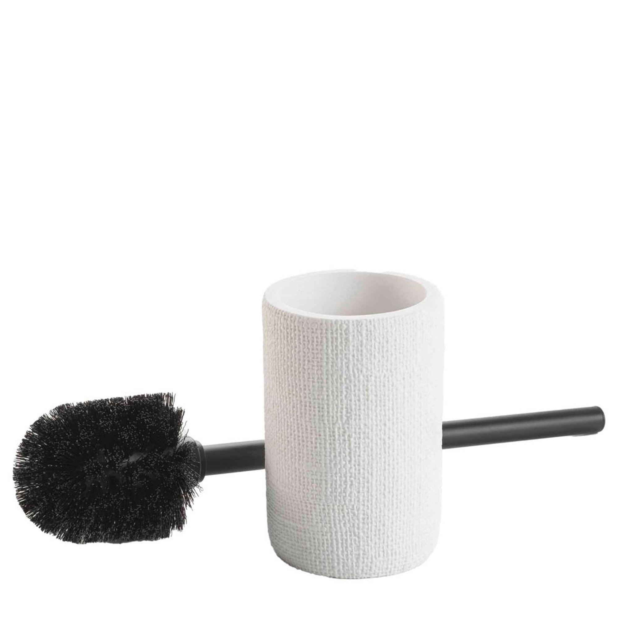 Voir la diapositive 2 : Douceur d'Intérieur Brosse wc effet tissé  spa  36cm blanc