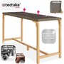 Voir la diapositive 3 : tectake Table de bar en rotin avec cadre en aluminium et bois marron naturel