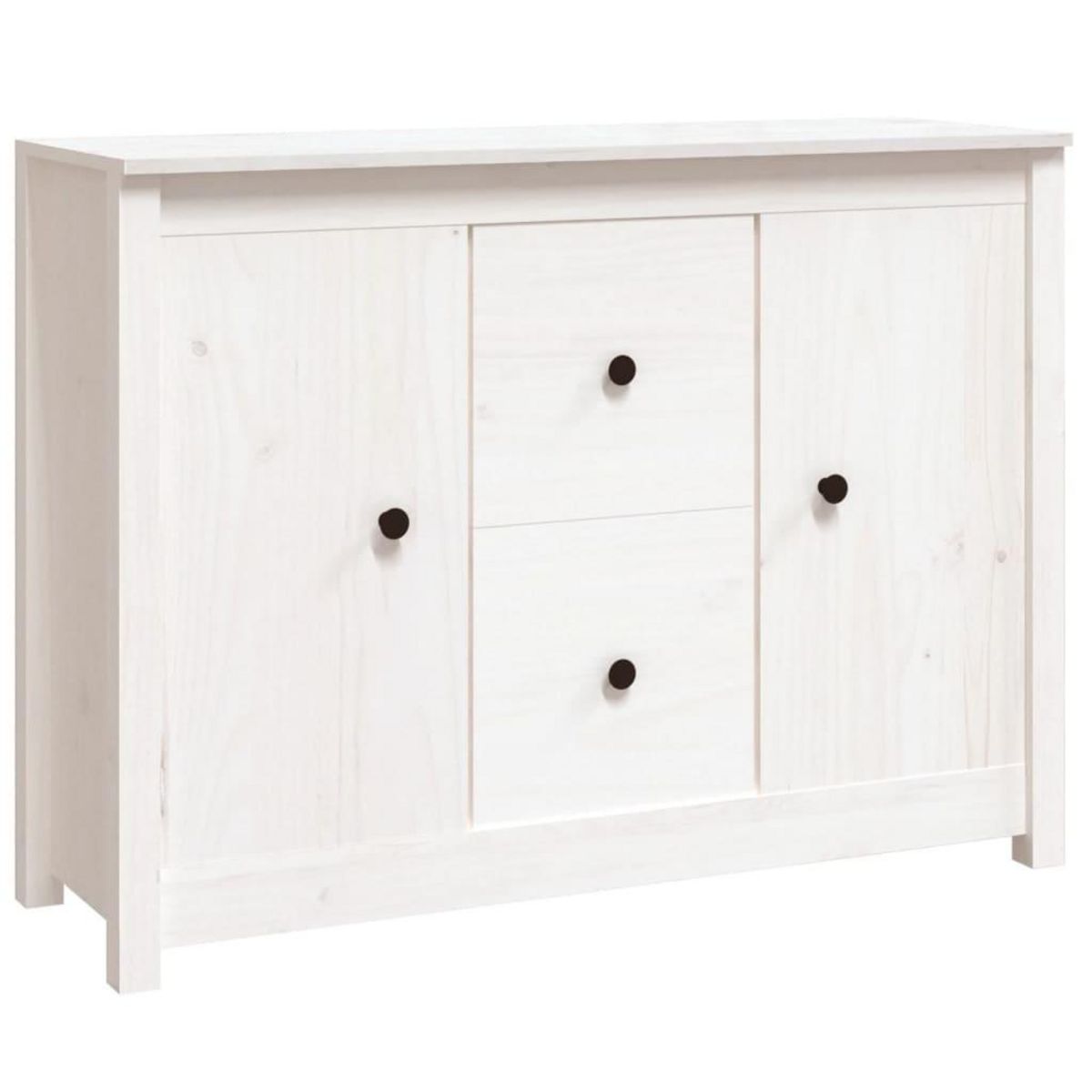 VIDAXL Buffet Blanc 100x35x74 cm Bois massif de pin