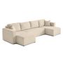 Voir la diapositive 5 : BEST MOBILIER Topaze - canapé panoramique en u - 7 places - convertible avec coffre - en tissu velours relief