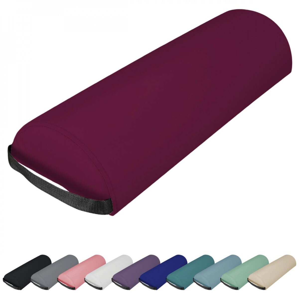 VIVEZEN Traversin, coussin demi-rond 66 cm x 22 cm x 12 cm pour table de massage