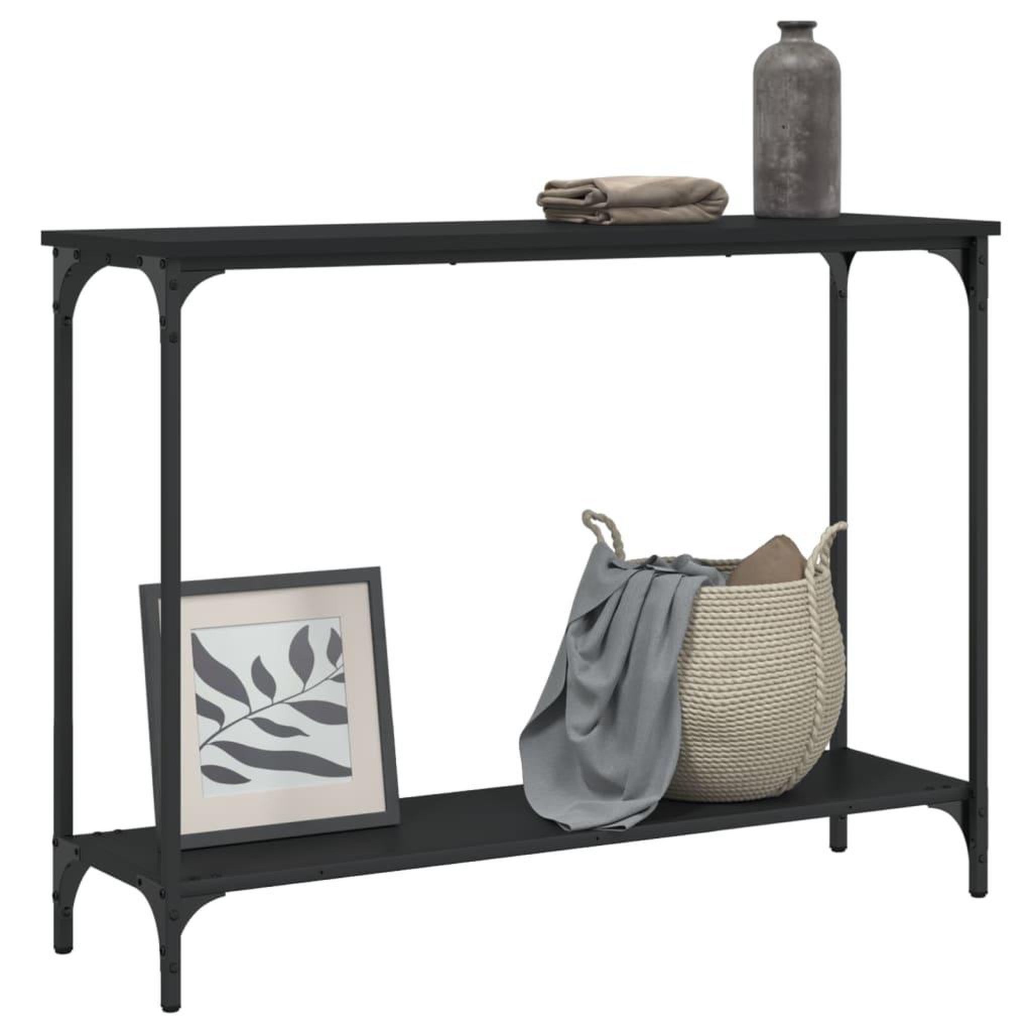 Voir la diapositive 3 : VIDAXL Table console noir 101x30,5x75 cm bois d'ingenierie