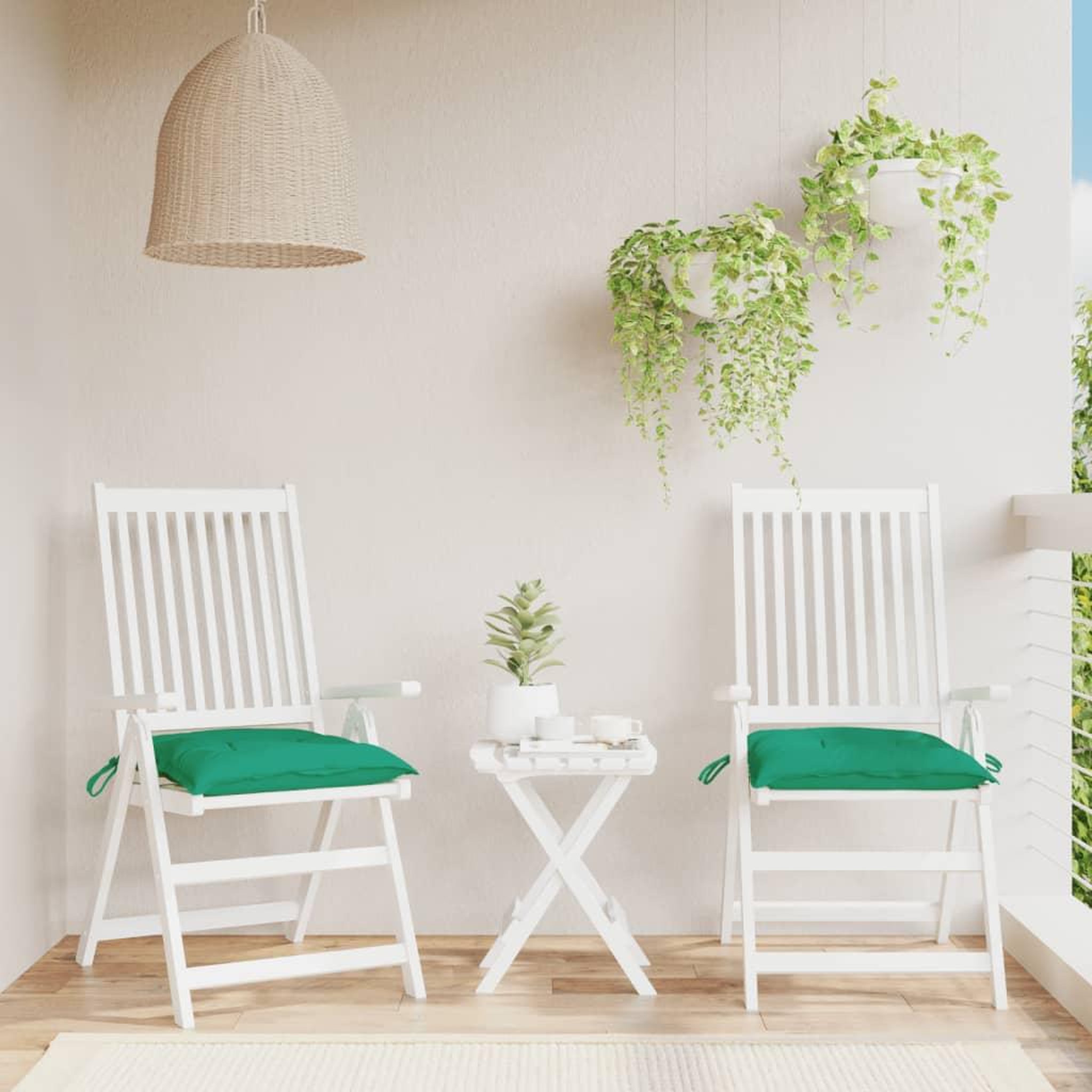 Voir la diapositive 1 : VIDAXL Coussins de chaise lot de 2 vert 50x50x7 cm tissu oxford