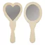 CREATIV COMPANY 2 miroirs à main en bois à décorer Coeur et ovale 24 cm