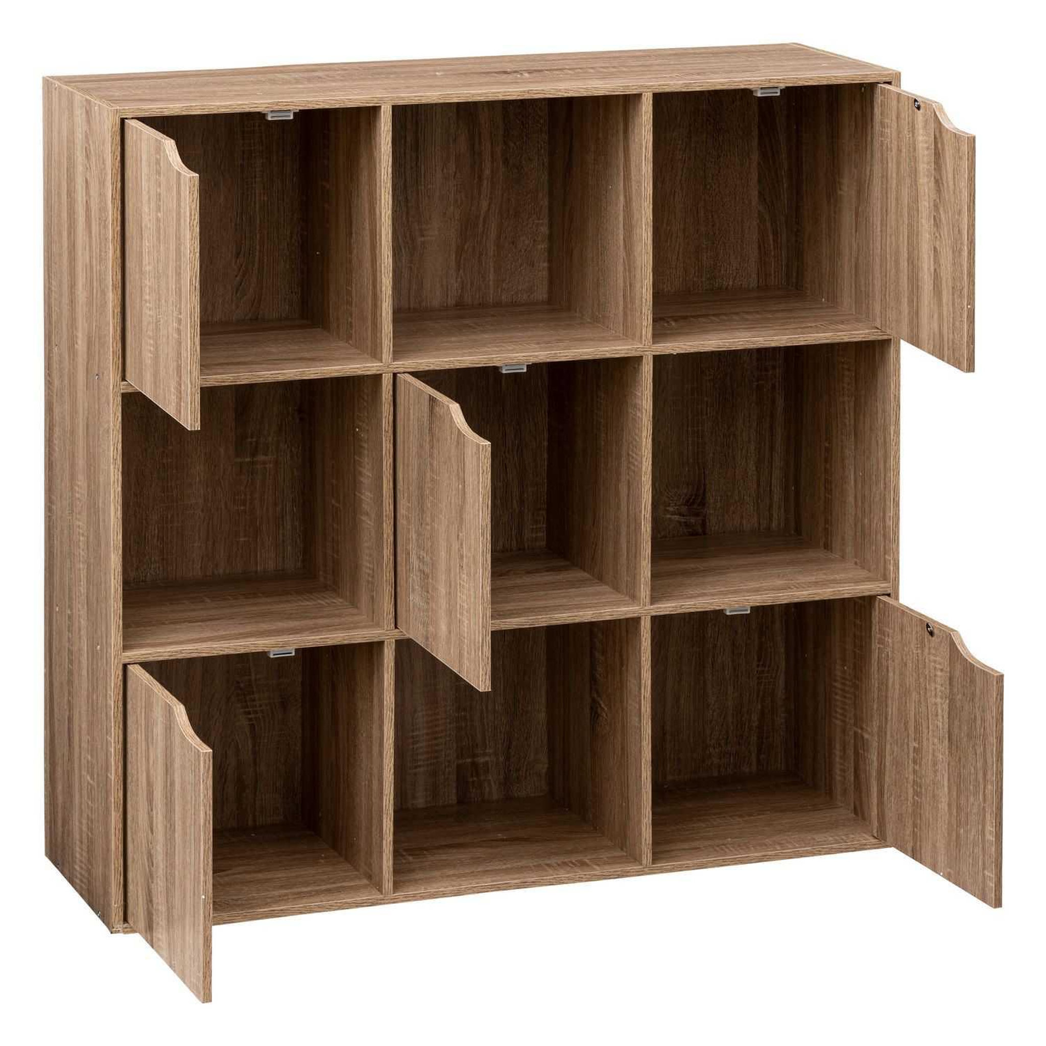 Voir la diapositive 3 : FIVE Etagère 9 cases mix n'modul 5 portes - marron