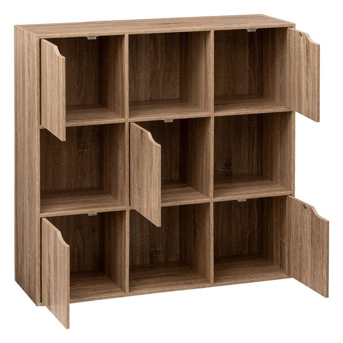 FIVE Etagère 9 cases Mix n'modul 5 portes - Marron