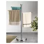 IDIMEX Porte-serviettes sur pied PETRA portant pour vêtements et linge de salle de bain, avec 3 tringles pivotantes, structure en métal chr