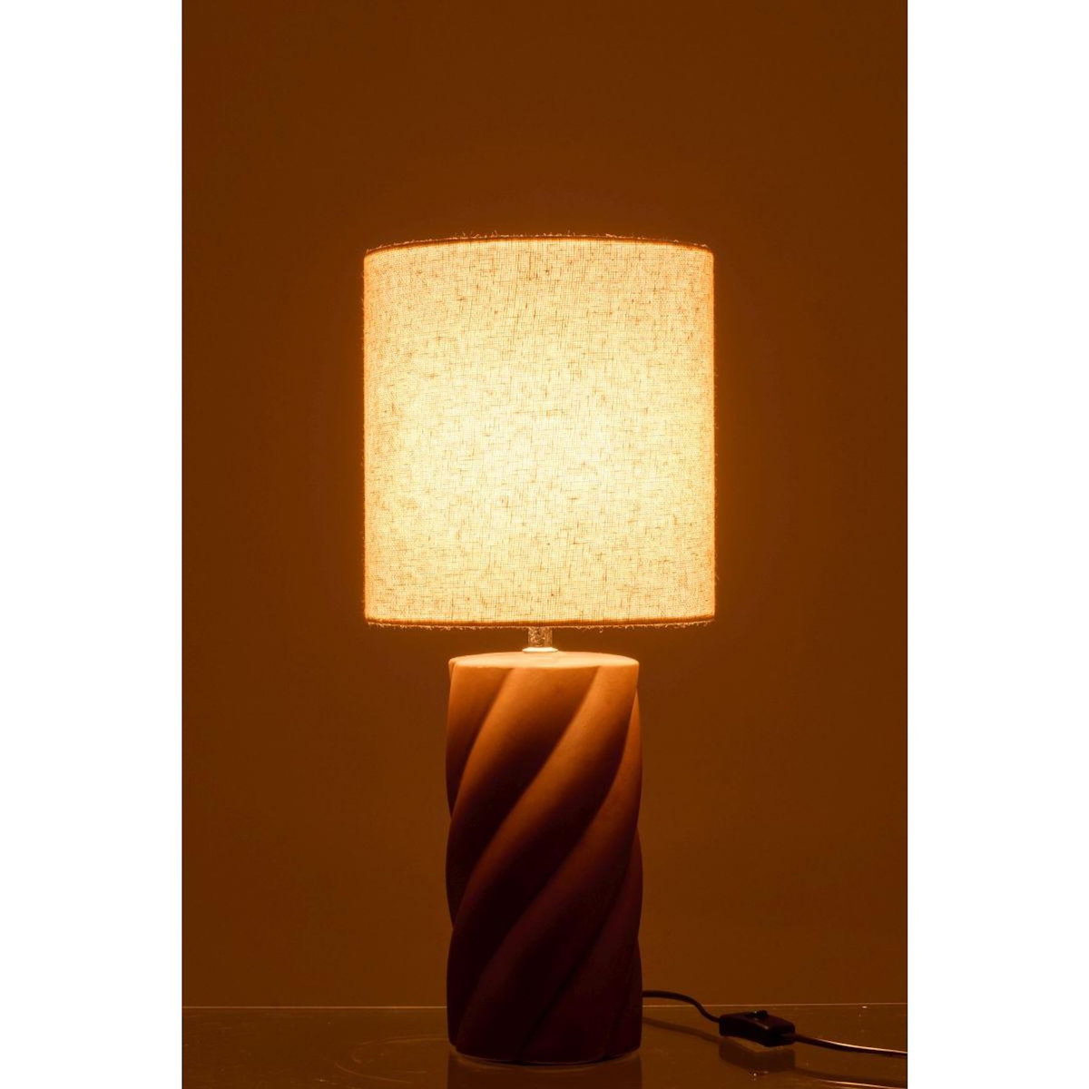 Paris Prix Lampe à Poser en Céramique  Swirl  53cm Marron Foncé