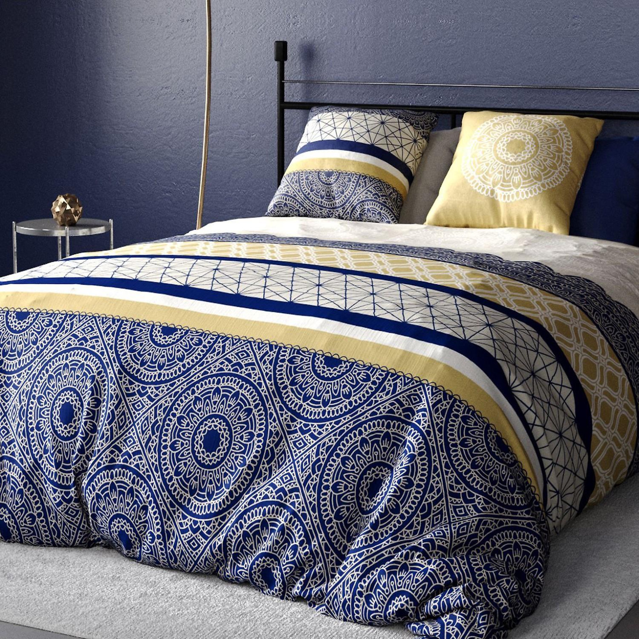 Voir la diapositive 2 : ATELIER DU COTON Parure de couette 100%coton 57fils/cm2 connexions