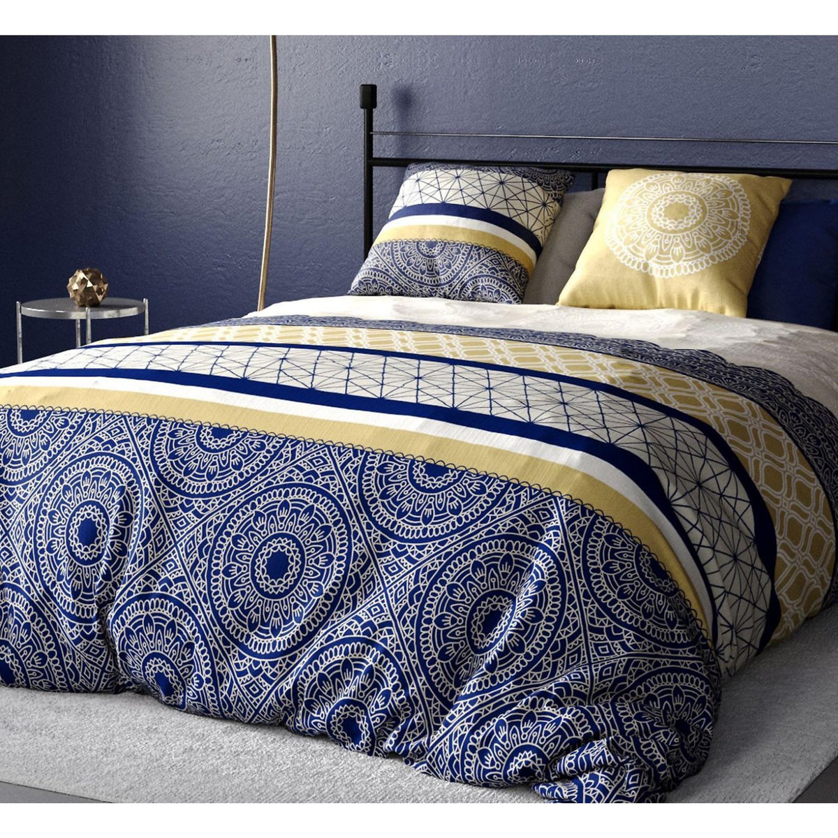 ATELIER DU COTON Parure de couette 100%coton 57fils/cm2 connexions