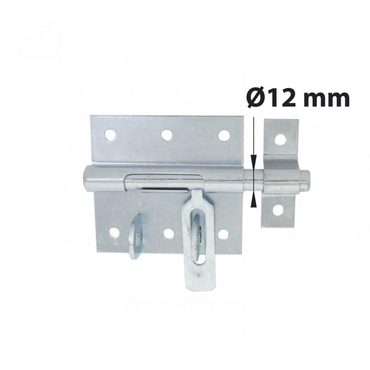 CENTRALE BRICO Verrou à levier verrou de box porte cadenas + gâche AFBAT, acier zingué gris