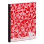 AUCHAN  Cahier brochure 24x32cm 288 pages grands carreaux Seyes rouge motif triangles