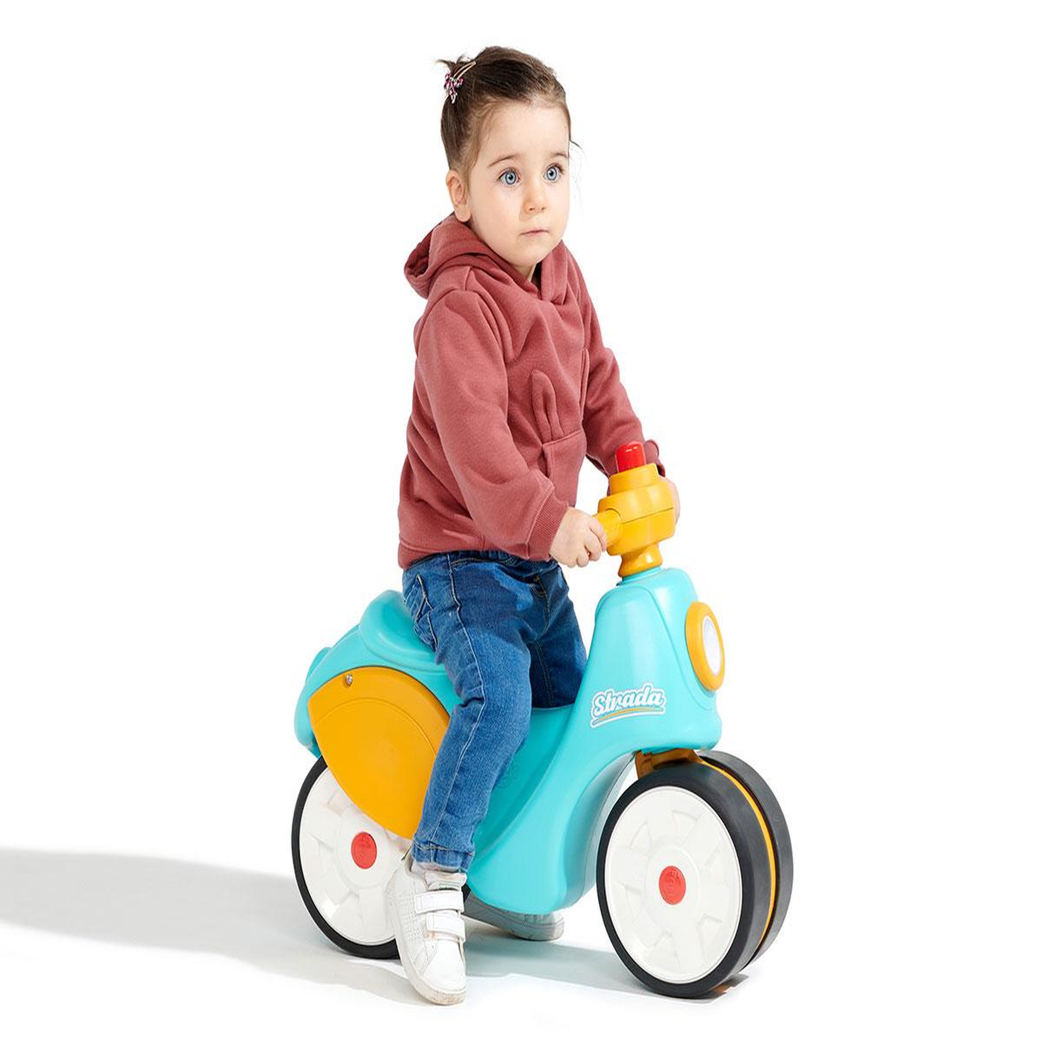 Voir la diapositive 3 : FALK Porteur enfant Scooter Strada Bleu et Jaune 1 à 3 ans - Falk