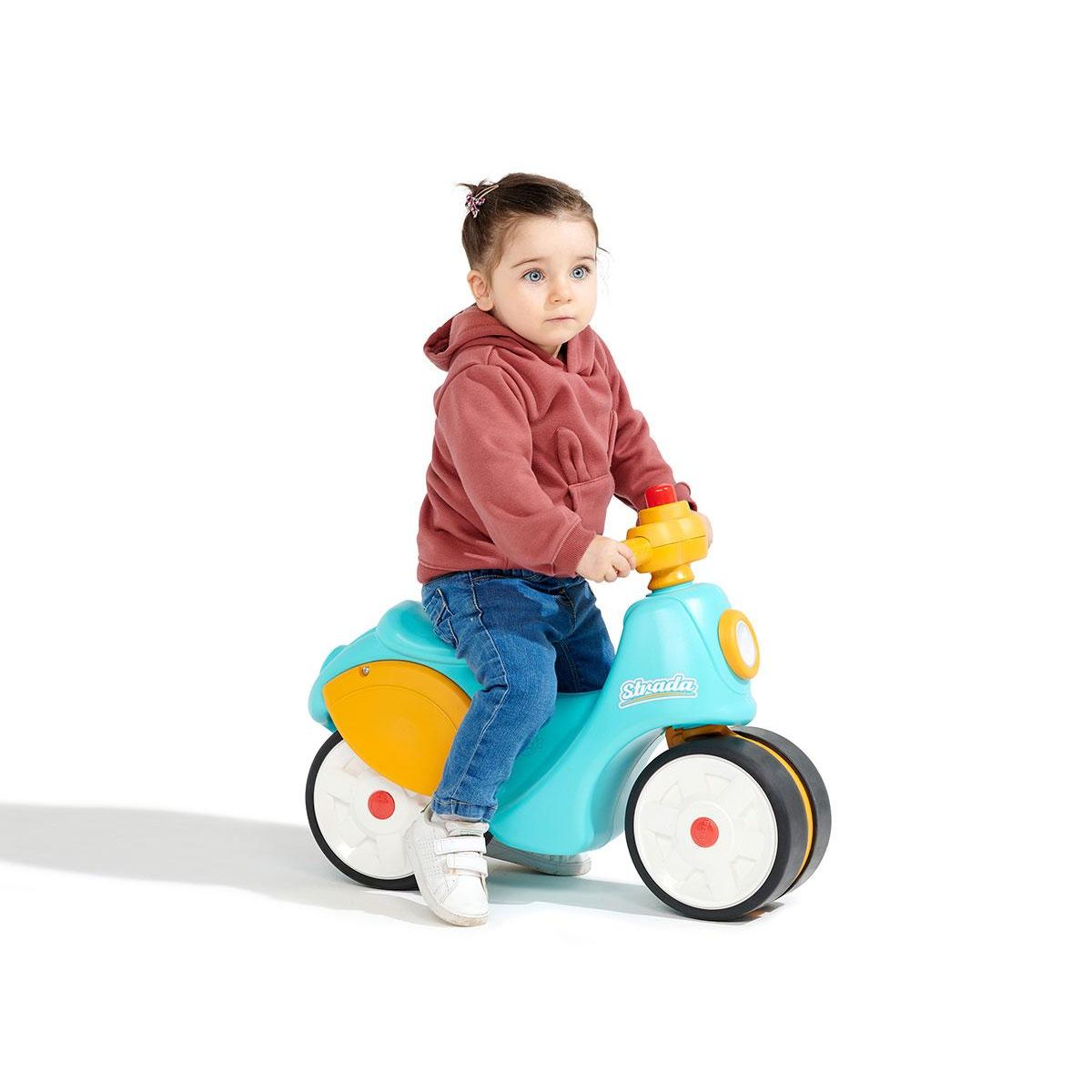 FALK Porteur enfant Scooter Strada Bleu et Jaune 1 à 3 ans - Falk