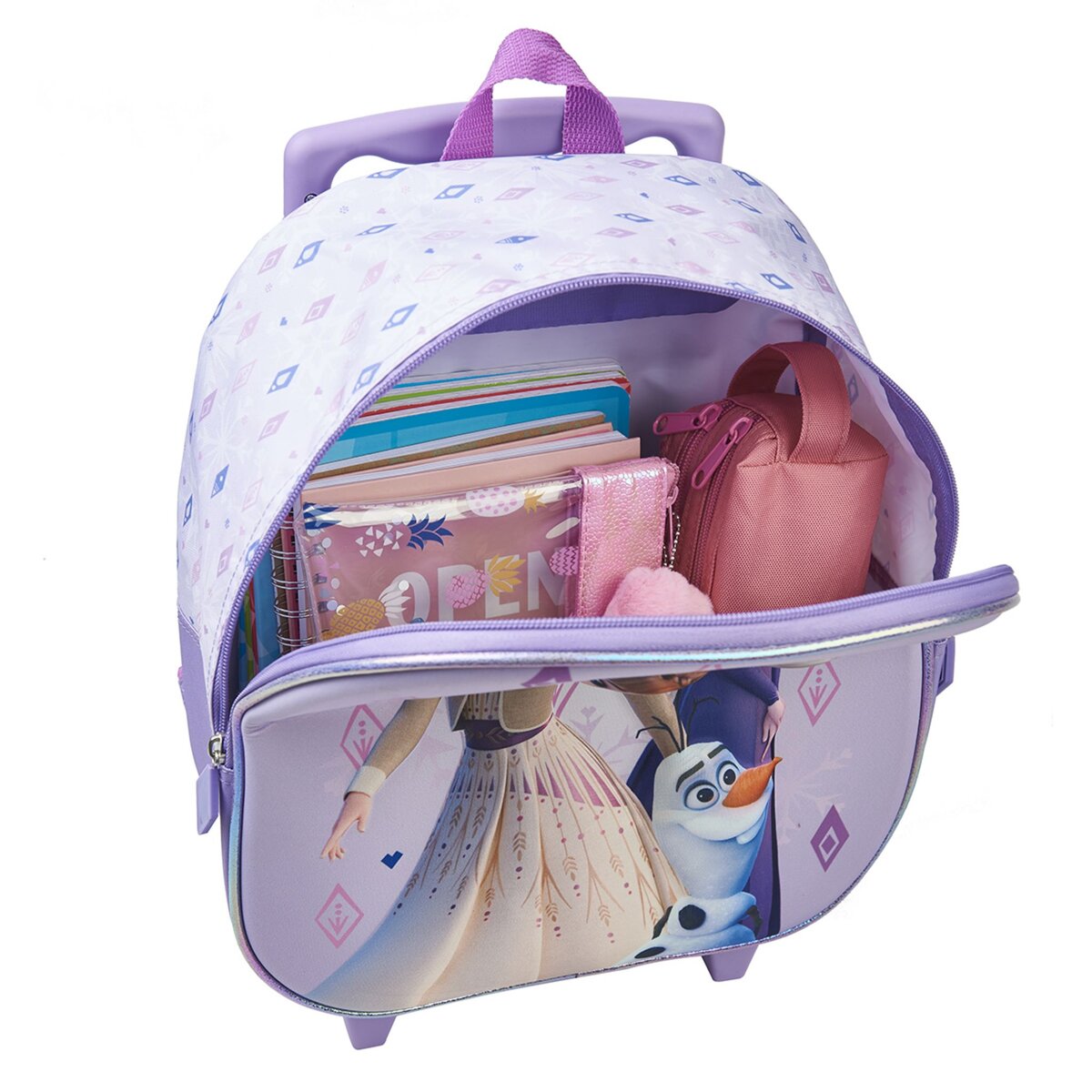 DISNEY Sac maternelle à roulettes violet REINE DES NEIGES