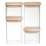 FIVE Lot de 4 Bocaux  Empilables  15cm Transparent