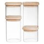 Voir la diapositive 1 : FIVE Lot de 4 Bocaux  Empilables  15cm Transparent