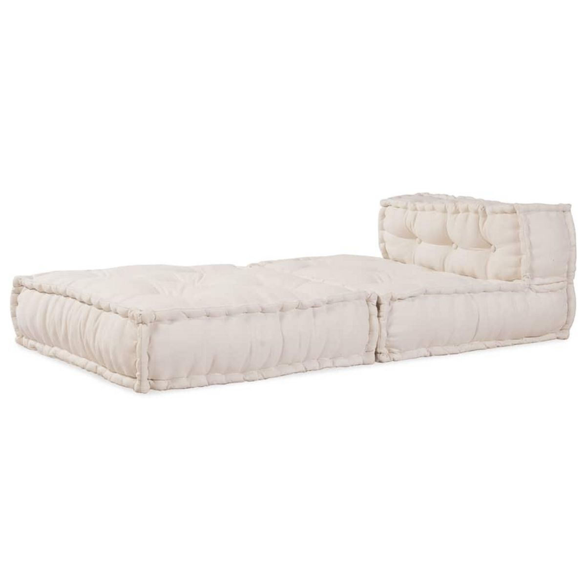 VIDAXL Pouf modulaire creme 70x70x54 tissu