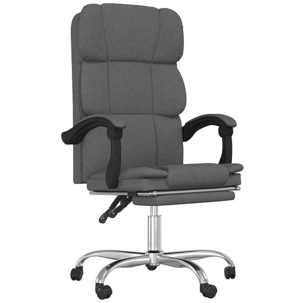 VIDAXL Fauteuil inclinable de bureau Gris fonce Tissu