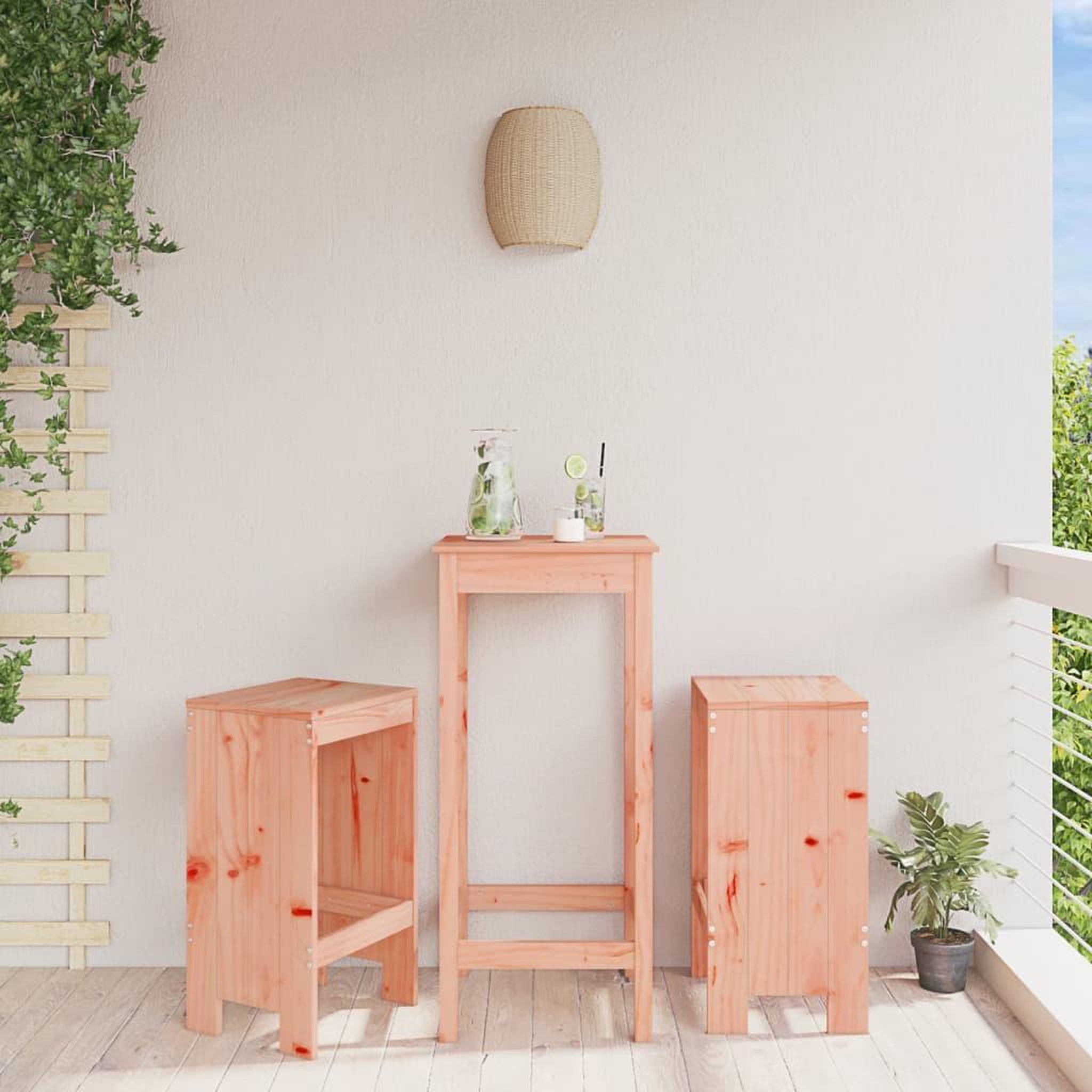 VIDAXL Tabourets de bar lot de 2 40x36x75 cm bois massif Douglas