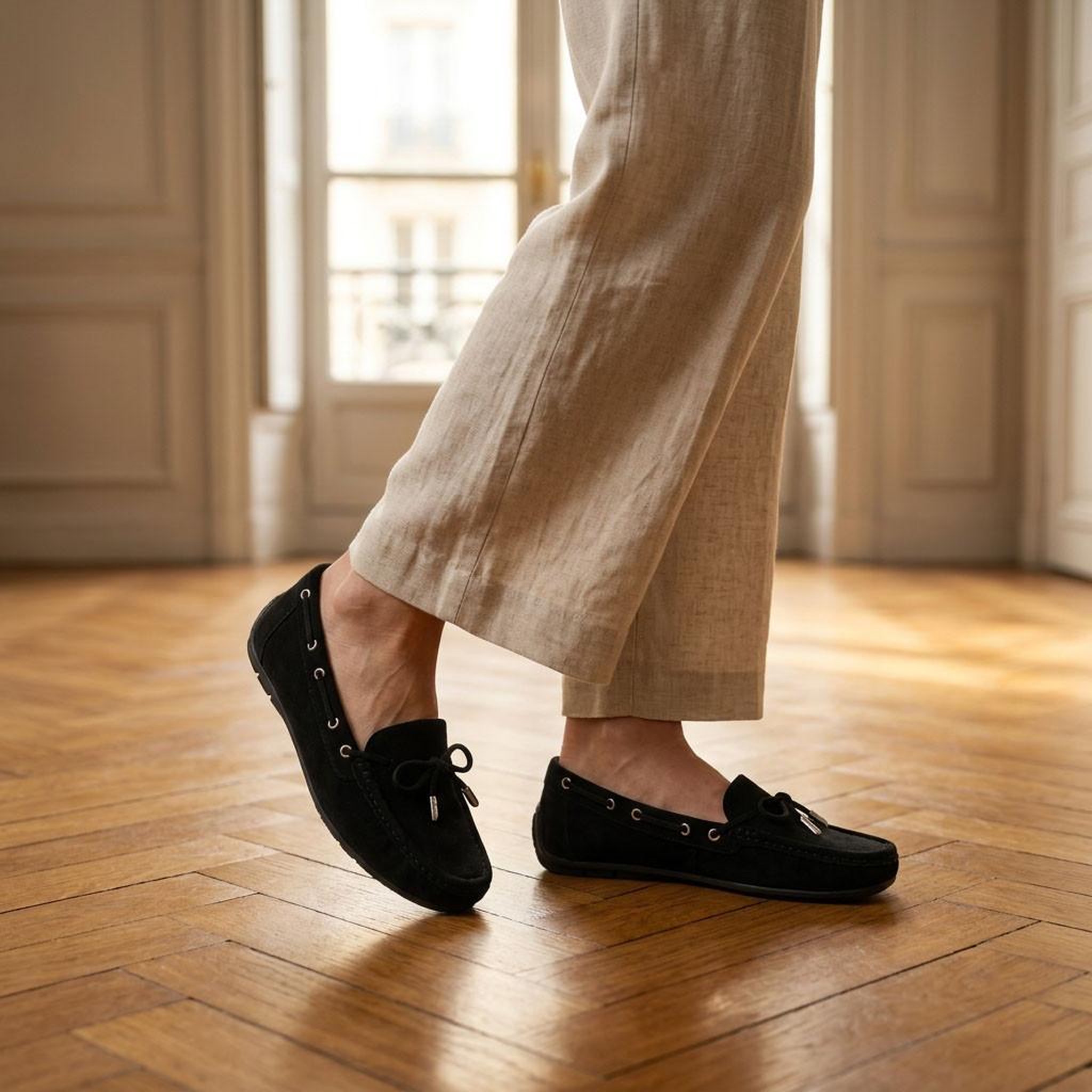 Voir la diapositive 2 : OZABI OZABI Mocassins Femme Lacet Daim Bobo Chic 3 Coloris