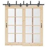 VIDAXL Kit de quincaillerie de porte coulissante 213,5 cm acier noir