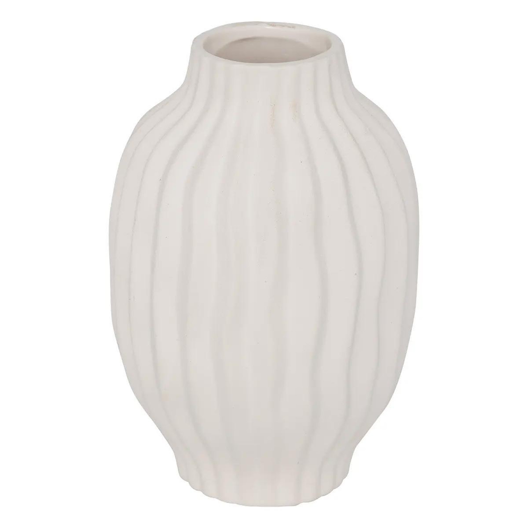 ATMOSPHERA Vase design en céramique  fernan  22cm blanc