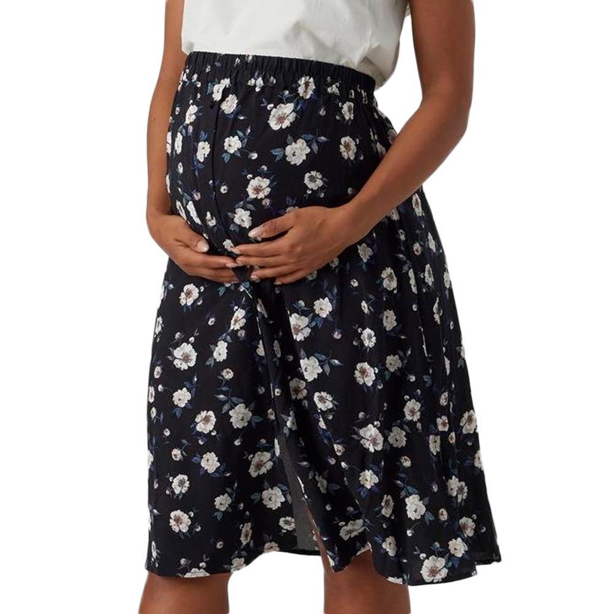 VERO MODA MATERNITY Jupe de Grossesse Noire à Fleurs Femme Vero Moda Maternity 20019110. Coloris disponibles : Noir