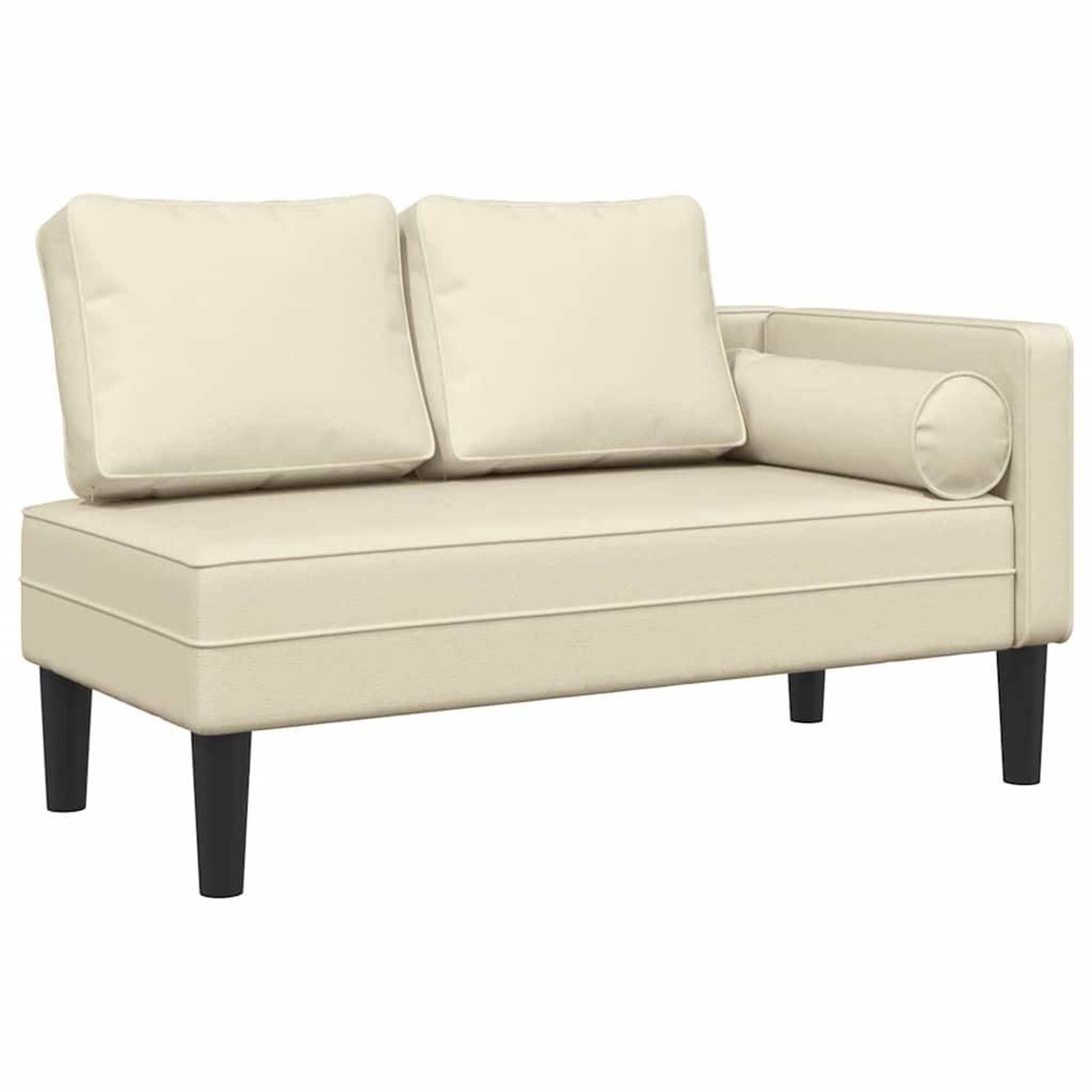 Voir la diapositive 2 : VIDAXL Chaise longue avec coussins creme similicuir