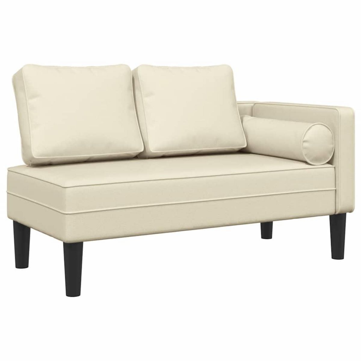 VIDAXL Chaise longue avec coussins creme similicuir