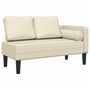 Voir la diapositive 2 : VIDAXL Chaise longue avec coussins creme similicuir