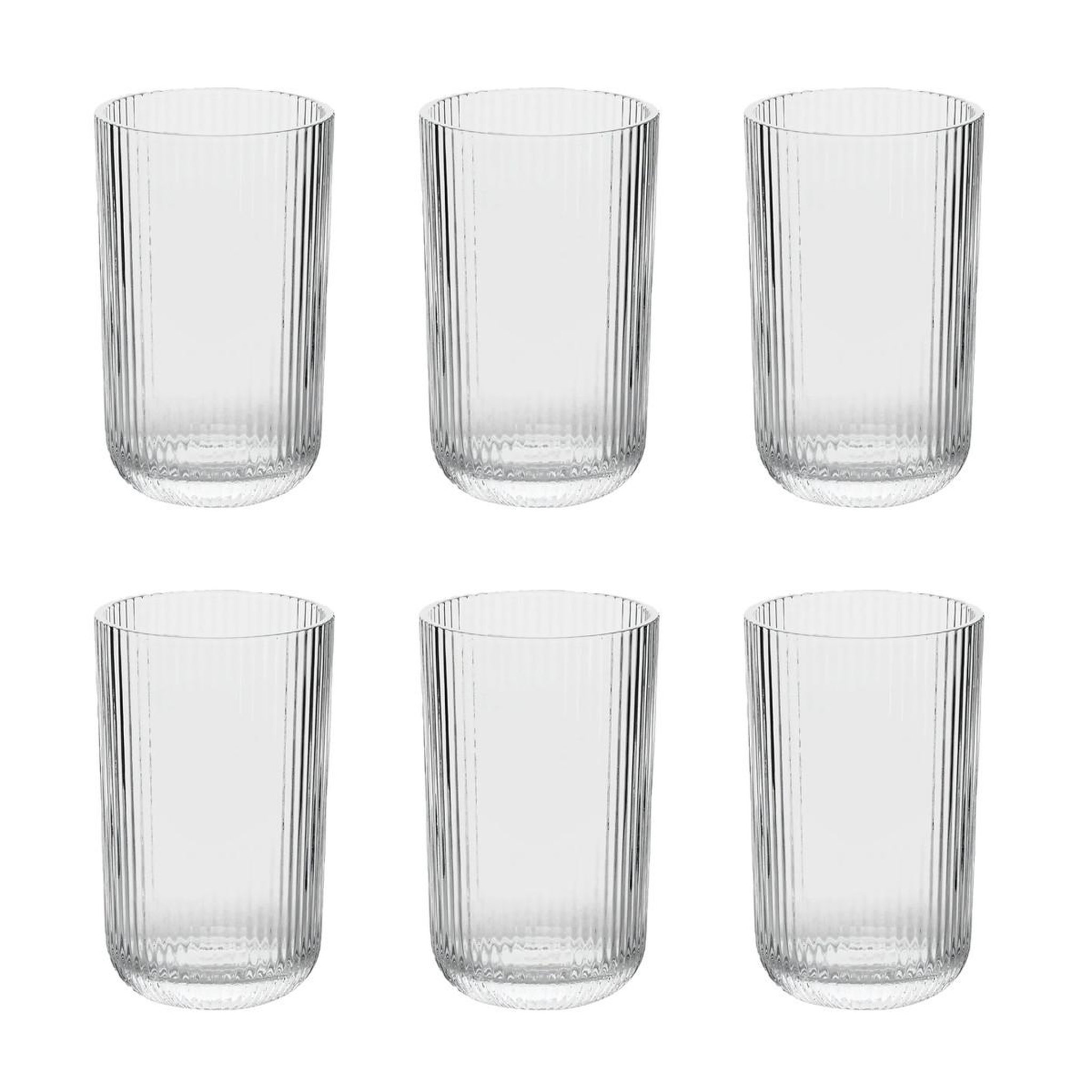 SECRET DE GOURMET Lot de 6 verres hauts strie  ema  43cl transparent
