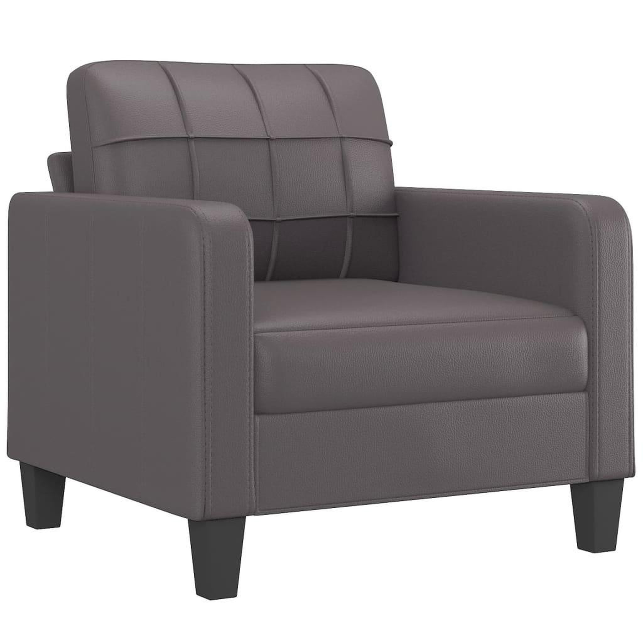 Voir la diapositive 3 : VIDAXL Ensemble de canapes 3 pcs avec coussins gris similicuir