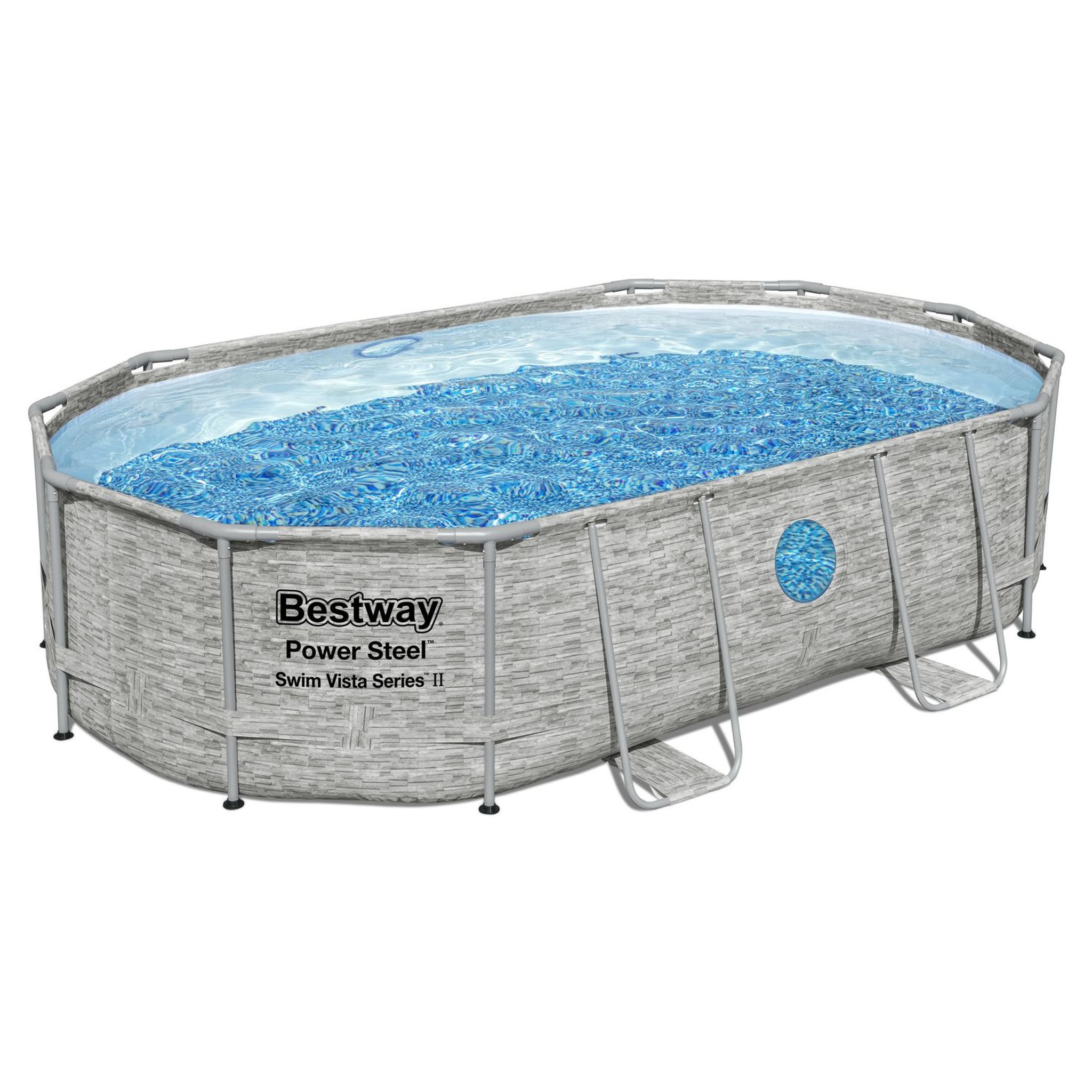 Voir la diapositive 4 : BESTWAY Piscine tubulaire hors sol ovale Power Steel&trade; SwimVista 427x250x100cm