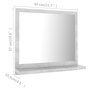 Voir la diapositive 6 : VIDAXL Miroir de salle de bain Gris beton 40x10,5x37cm Bois ingenierie