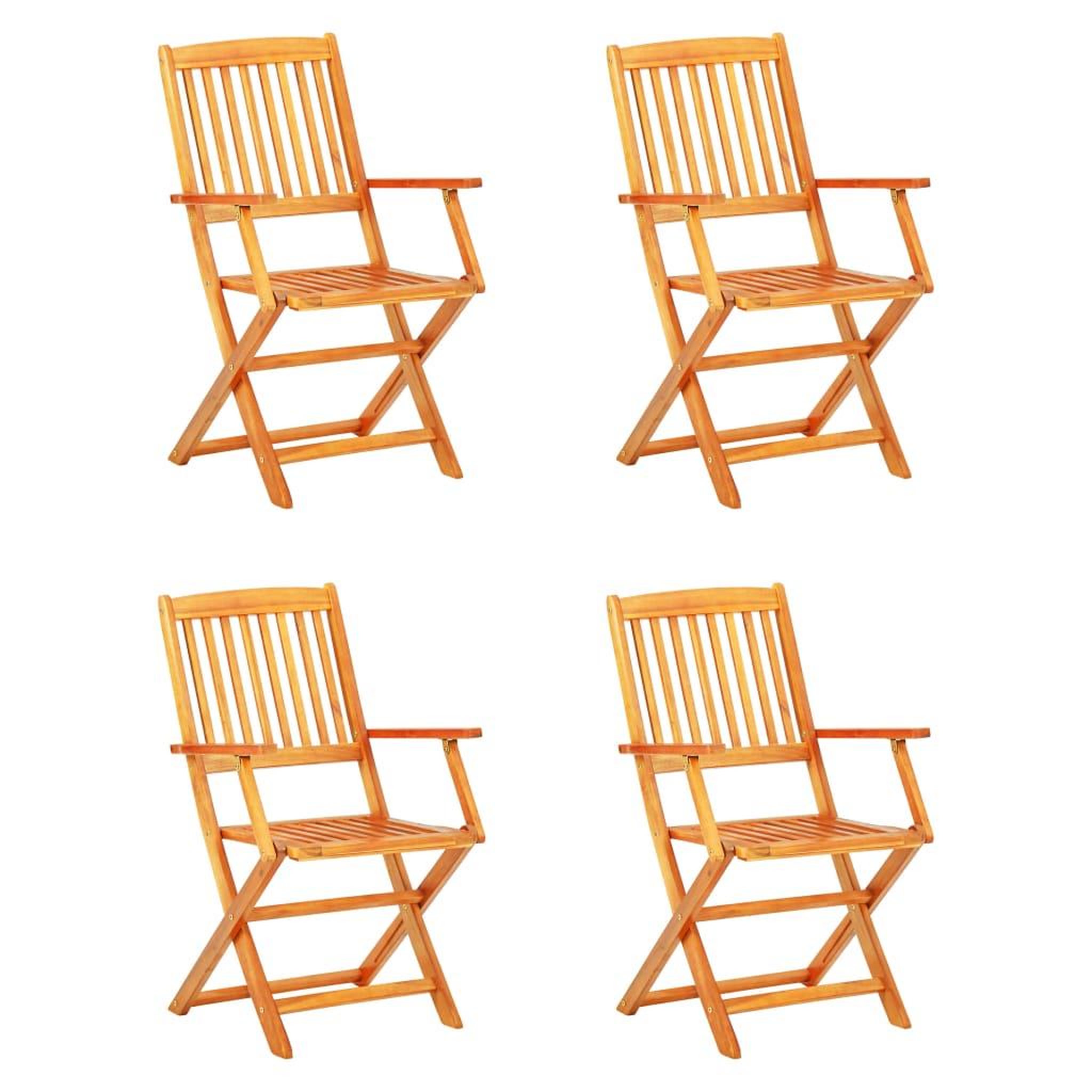 Voir la diapositive 2 : VIDAXL Ensemble a manger d'exterieur pliable 5pcs Bois d'acacia solide