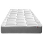IDLITERIE Matelas bi-confort ZENITH : accueil mémoire de forme et mousse HR. Coloris disponibles : Blanc