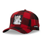 CAPSLAB Casquette trucker avec filet finitions premium Tom et Jerry. Coloris disponibles : Rouge
