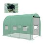 Voir la diapositive 4 : OUTSUNNY Serre de jardin tunnel 6 m² système d'arrosage intégré acier renforcé PE haute densité vert