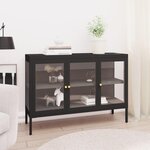 VIDAXL Buffet Noir 105x35x70 cm Acier et verre